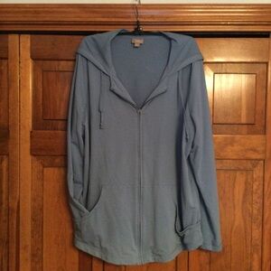 J Jill Blue Zip-Up Hoodie, size XL